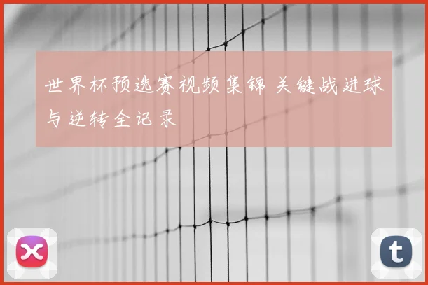 世界杯预选赛视频集锦 关键战进球与逆转全记录